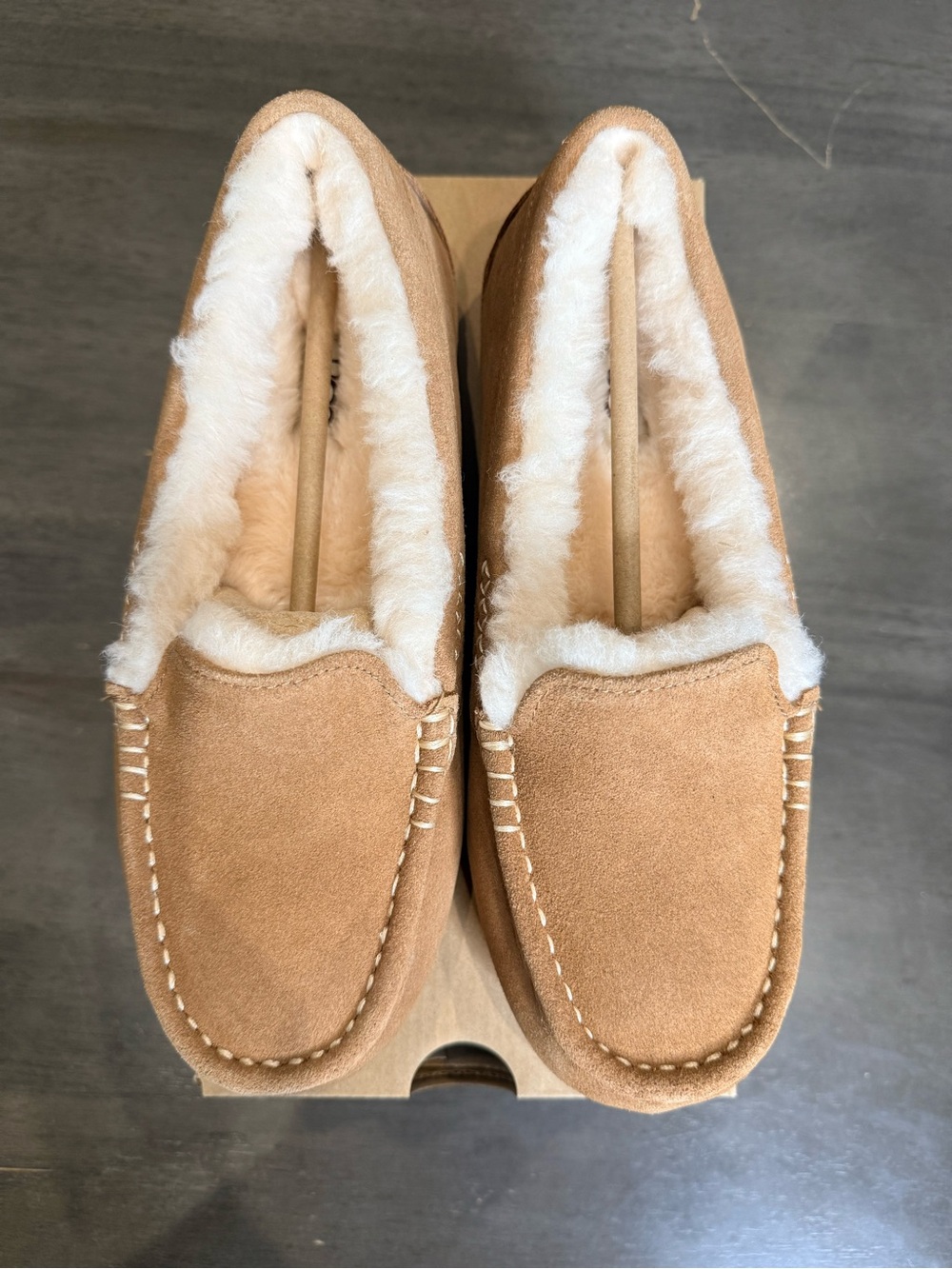 UGG Cozy Suede Shearling-Lined Moccasin Slippers - Tan